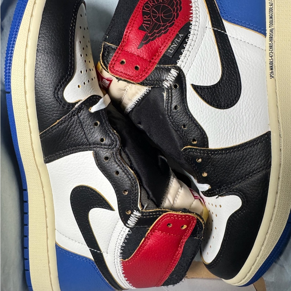Air Jordan 1 High OG SP Fragment x Union LA Varsity Red Sport Royal Size 9.5 NEW